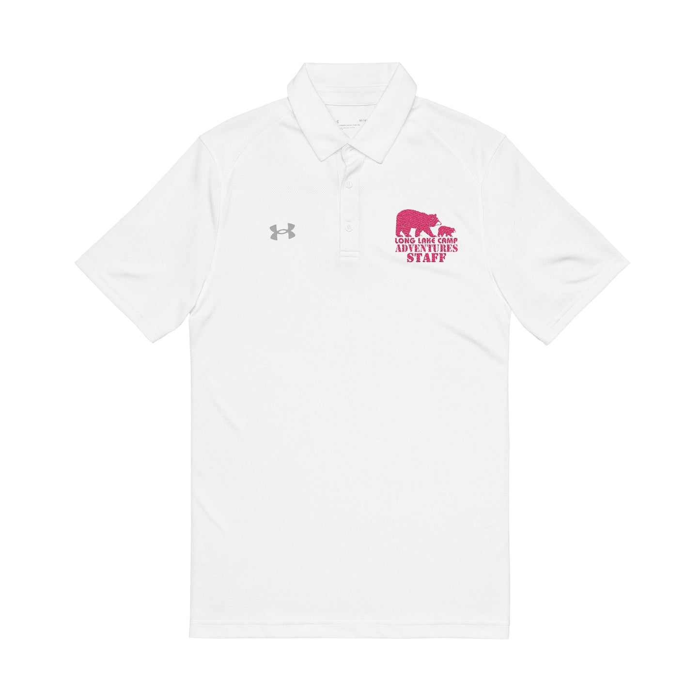 Adventure Staff Embroidered Under Armour® Men's Polo Shirt - Raspberry Logo (Select Color)