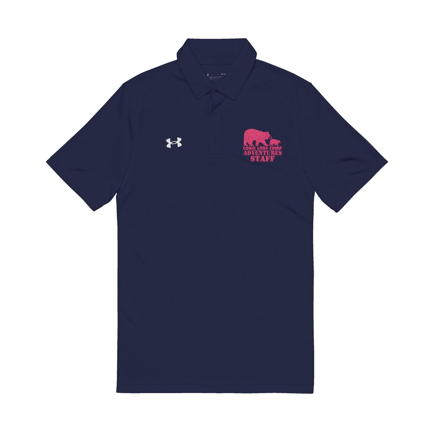 Adventure Staff Embroidered Under Armour® Men's Polo Shirt - Raspberry Logo (Select Color)
