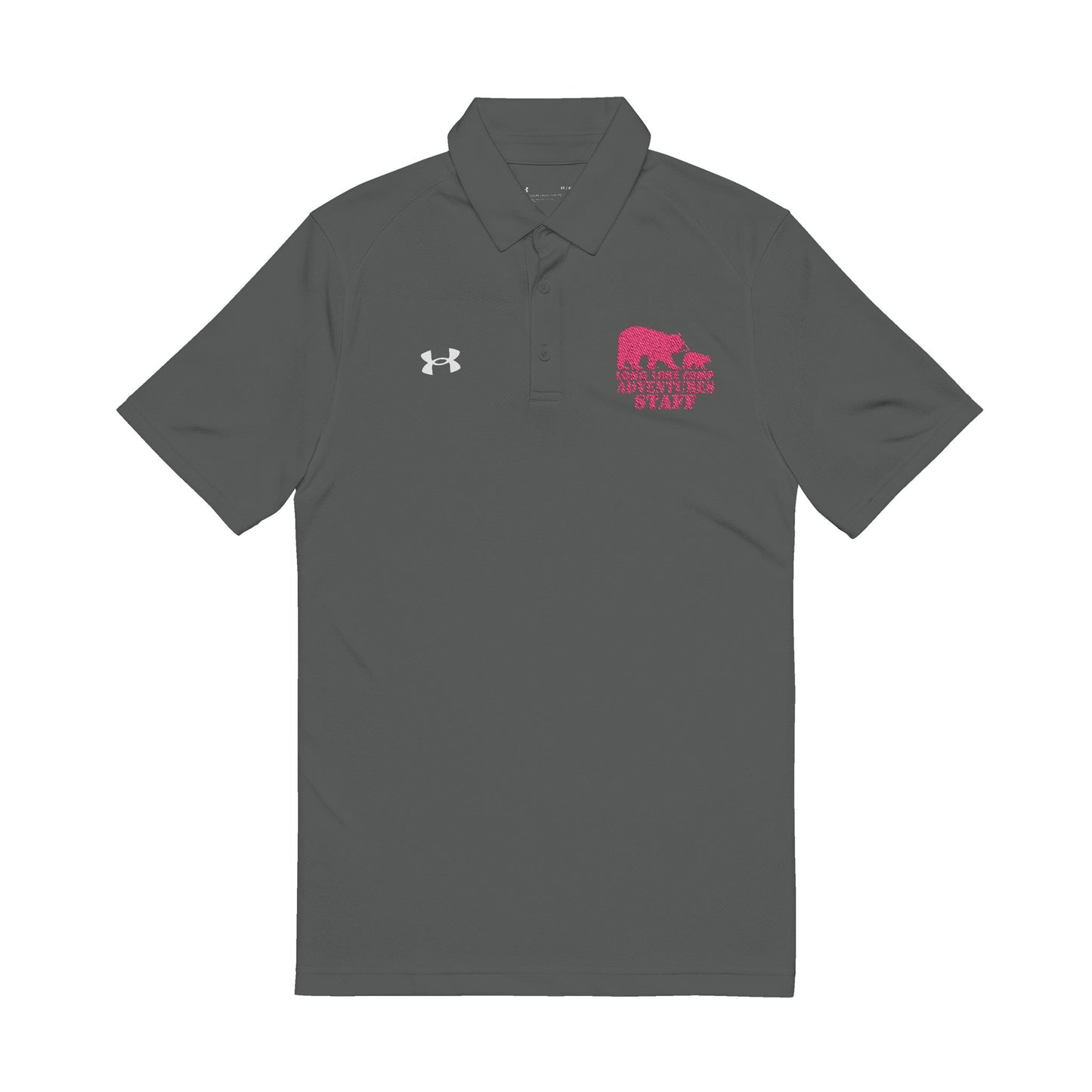 Adventure Staff Embroidered Under Armour® Men's Polo Shirt - Raspberry Logo (Select Color)