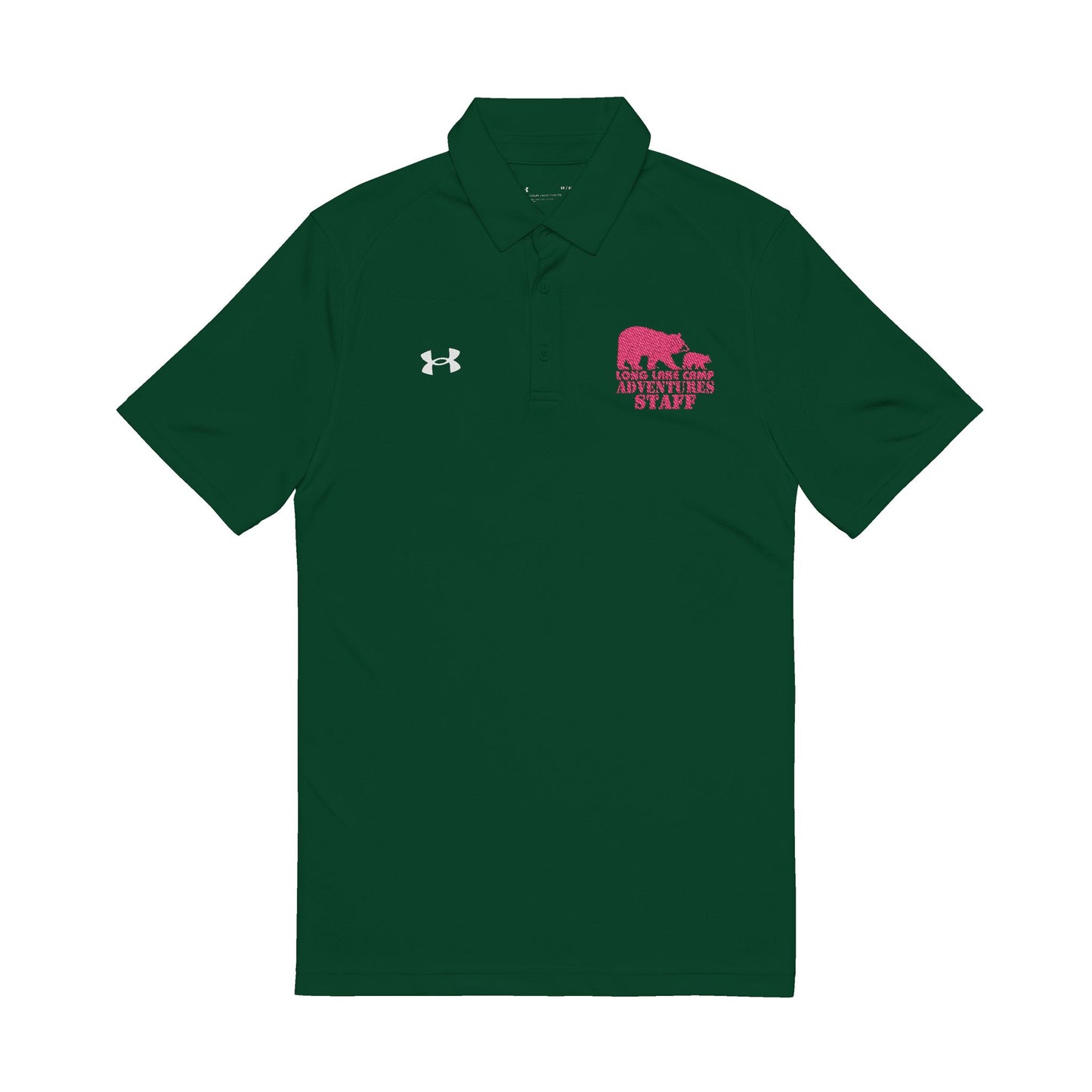 Adventure Staff Embroidered Under Armour® Men's Polo Shirt - Raspberry Logo (Select Color)